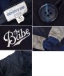 画像2: 【ビンテージ】【IDENTITY INC.】【紺メルトン×グレー スエード】【スタジャン】【サイズＸＸＬ】  (2)