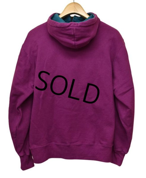 画像3: 90's【USA製】ビンテージ【チャンピオン】【紫×ターコイズ】襟ジッパー付き【パーカー】【サイズＬ】  (3)