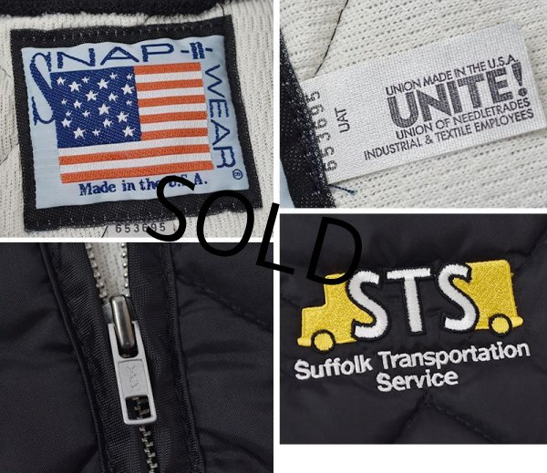 画像2: ほぼ未使用!【USA製】SNAP WEAR【STS】黒【裏サーマル】【中綿ダウンベスト】【キルティングベスト】  (2)