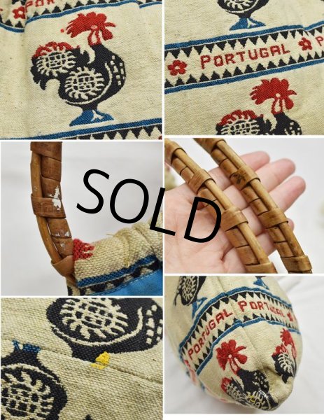 画像2: 【ビンテージ】 ポルトガル【ニワトリ柄】【ハンドバッグ】   (2)