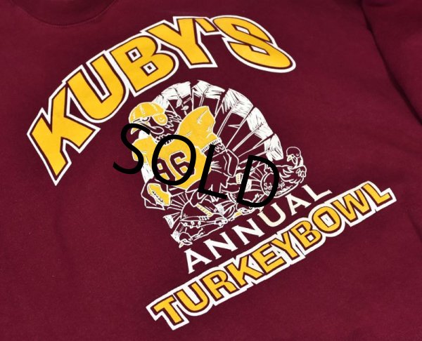 画像4: 【USA製】【ビンテージ】【フルーツオブザルーム】【エンジ】【KUBY'S ANNUAL TURKEYBOWL】 【ラグビー】 【スウェット】【サイズXXL】  (4)