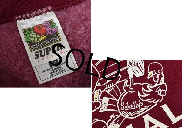 画像2: 【USA製】【ビンテージ】【フルーツオブザルーム】【エンジ】【KUBY'S ANNUAL TURKEYBOWL】 【ラグビー】 【スウェット】【サイズXXL】  (2)