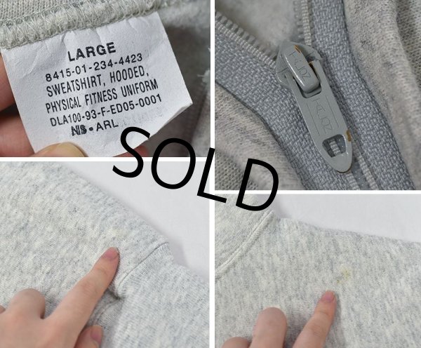 画像2: 90's【U.S.ARMY】【PFU】ARMY【グレー】【フルジップパーカー】【サイズＬ】  (2)