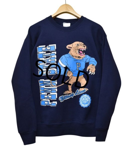 画像1: 90's【USA製】ビンテージ【Penn State】Nittany Lion【紺】【ライオン】カレッジ【スウェット】【サイズⅯ】   (1)