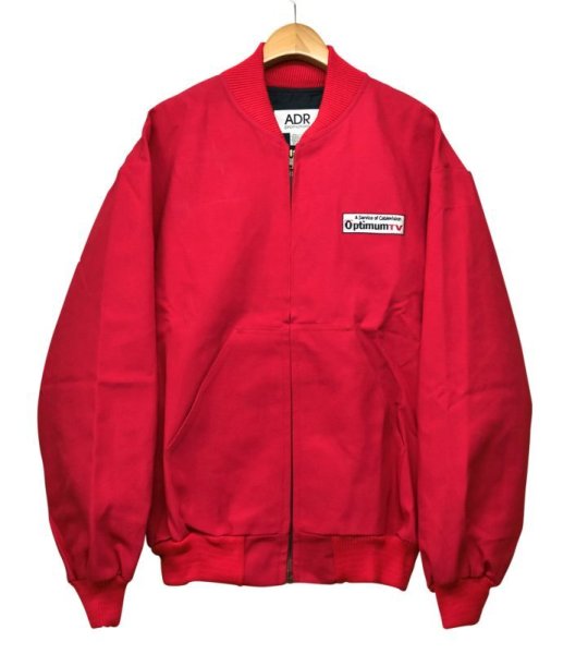 画像3: 90’S【USA製】大きいサイズ!!【ビンテージ】デッドストック【ADR】【赤】【OPTIMUM TV】【ワッペン付き】【ブルゾンジャケット】【サイズXL】  (3)