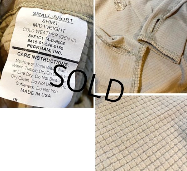 画像2: 【米軍】【ECWCS】【GEN3】【LEVEL2】【グリッドフリース】 プルオーバー 【ミッドウエイトシャツ】ハーフジップ 【S-SHORT】  (2)