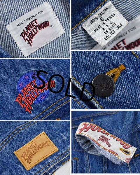 画像2: 【ビンテージ】【Planet hollywood】【プラネットハリウッド】【デニムジャケット】【サイズＳ】  (2)