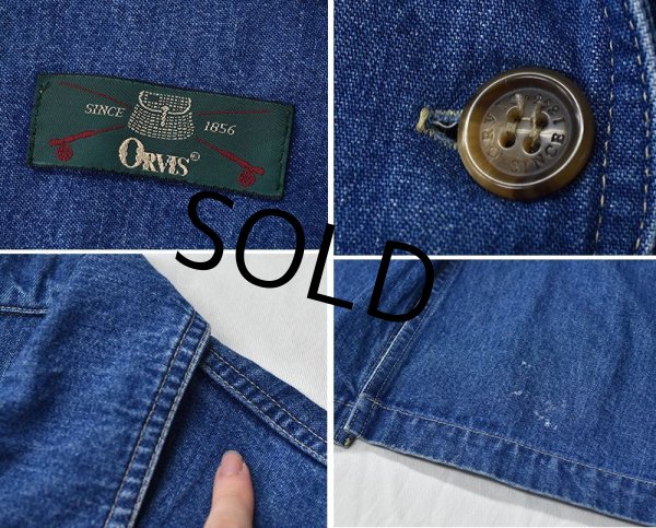 画像2: 90's~【ビンテージ】【ORVIS】オービス【デニムコート】 ショップコート【レディース古着】【サイズM〜L】  (2)