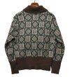 画像3: 【ビンテージ】【Silton Knits】モヘア？アクリル【ブラウン×白×緑】【模様】【ショールカラーセーター】【サイズＬ】  (3)