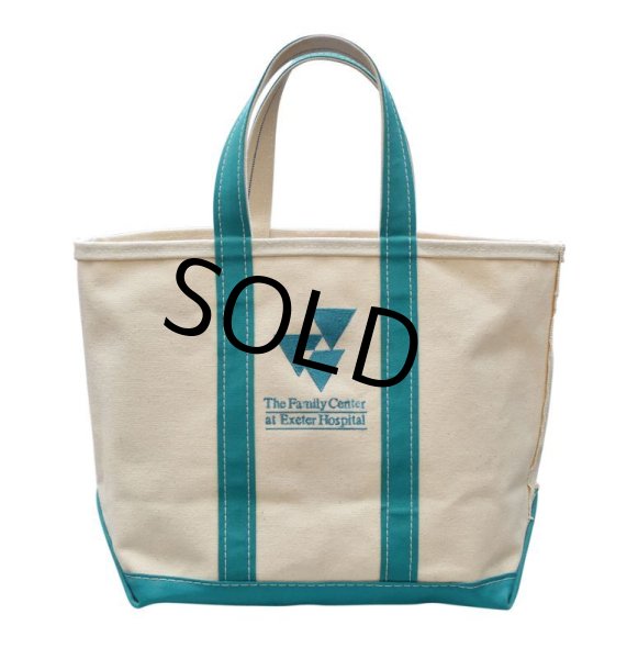 画像3: 程度良好!!【ビンテージ】【USA製】【L.L.bean】【L.L.ビーン】【キャンバス】【トートバッグ】【THE FAMILY Center at Exeter Hospital】【白×エメラルド】  (3)