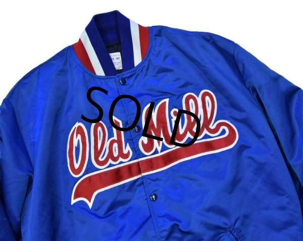 画像4: 90's【ビンテージ】【CISCO INC.】【Old Mill】青【中綿入り】カレッジ【サテンジャケット】スタジャン【サイズＸＬ】  (4)