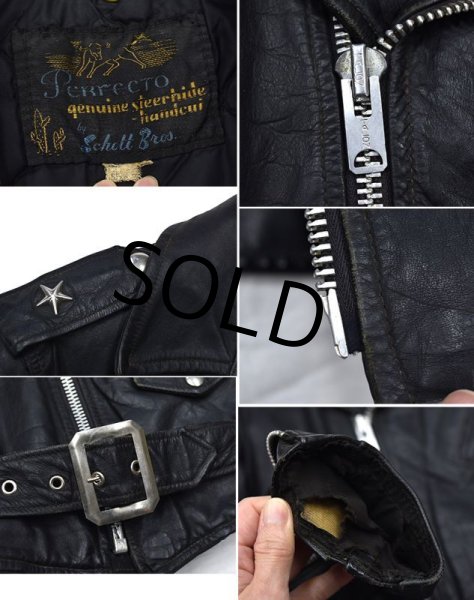 画像3: 60's【ビンテージ】【黒タグ】サボテンタグ【ショット】【ワンスター】【Wライダースジャケット】【サイズ36】  (3)