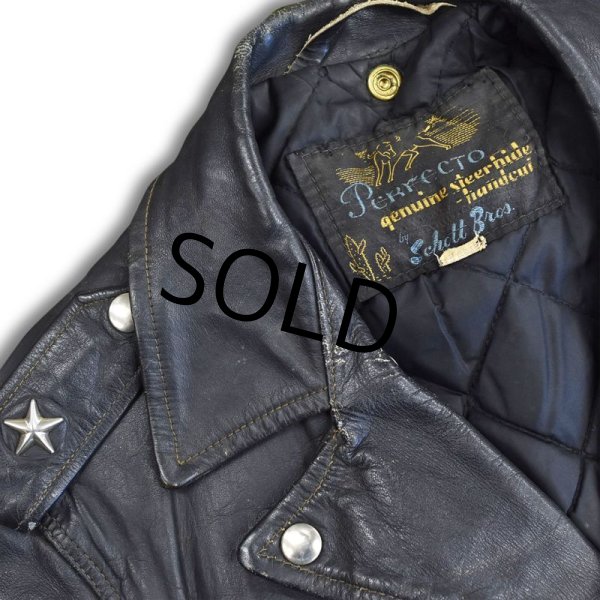 画像2: 60's【ビンテージ】【黒タグ】サボテンタグ【ショット】【ワンスター】【Wライダースジャケット】【サイズ36】  (2)