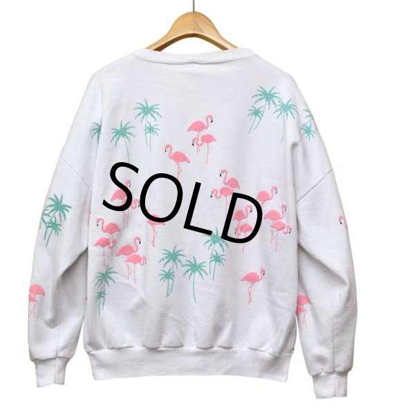画像4: 80's【ビンテージ】【USA製】【フラミンゴ】【総柄スウェット】【レディース古着】  (4)