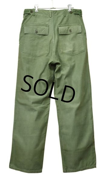 画像3: 50's〜【米軍実物】U.S.ARMY サイドアジャスター付き【平ボタン】ベイカーパンツ【ユーティリティパンツ】【OG107】【サイズＭ】  (3)