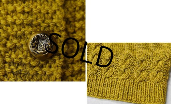 画像2: 【ビンテージ】【ニットカーディガン】【マスタード】【サイズM】【レディース古着】  (2)
