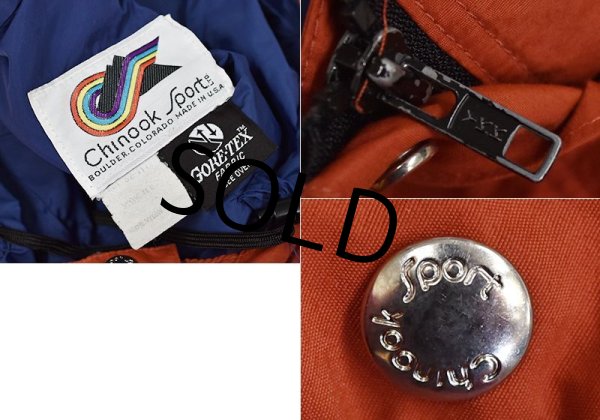 画像2: 【USA製】【ビンテージ】【Chinook Sport】【オレンジ×青】【ゴアテックス】【マウンテンパーカー】【レディース古着】  (2)