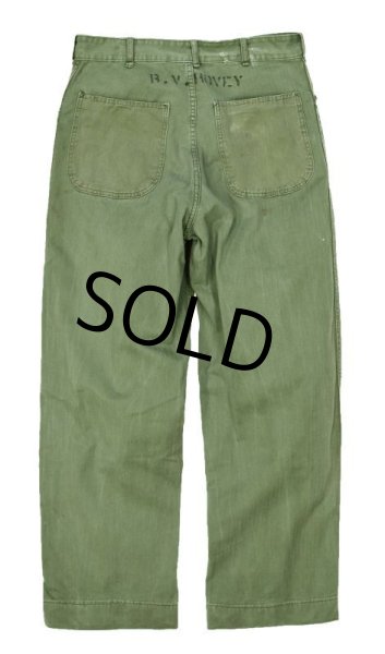 画像5:  40's【ビンテージ】【米軍実物】USMC【ステンシル入り】【ＨＢＴパンツ】【M41】P41 【Ｗ32】   (5)