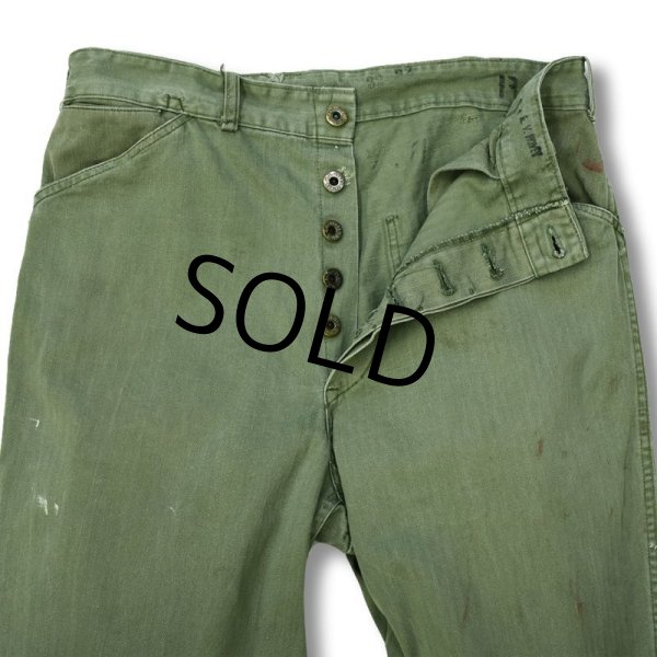 画像4:  40's【ビンテージ】【米軍実物】USMC【ステンシル入り】【ＨＢＴパンツ】【M41】P41 【Ｗ32】   (4)