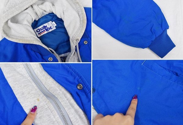 画像4: 【90’s】【USA製】【ビンテージ】【青】【Take The RC Challenge 】フード付き【中綿入りブルゾン】【サイズL】  (4)