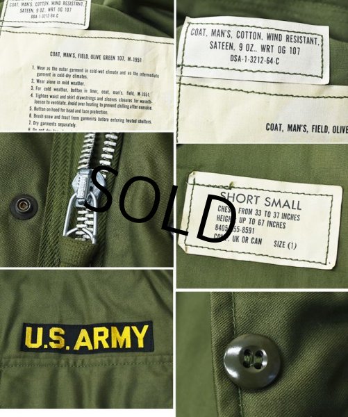 画像2: ほぼ未使用! ビンテージ【米軍実物】U.S.ARMY【60's】【M-51】【フィールドジャケット】【S-Short】  (2)