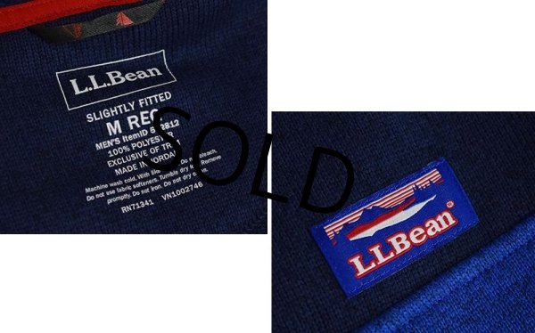 画像2: 【ビンテージ】【LLビーン】【L.L.bean】【紺×青x赤】プルオーバー【フリース】フード付き【スナップT】【サイズM】  (2)