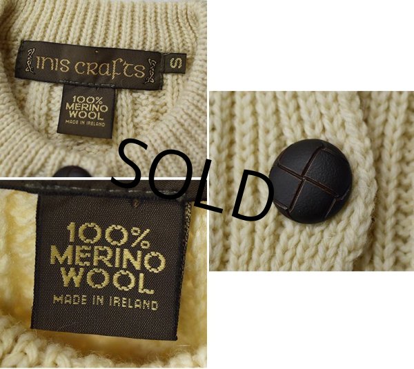 画像2: ビンテージ【アイルランド製】【INIS CRAFTS】【アランカーディガン】【レディース古着】【サイズS】  (2)