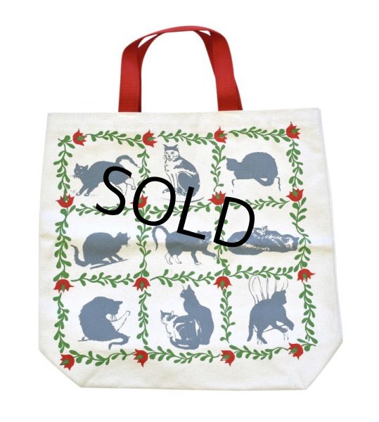 画像4: 【未使用】【BOSTON HAND PRINT】【生成り】【猫】【キャンバスコットン】【トートバッグ】  (4)