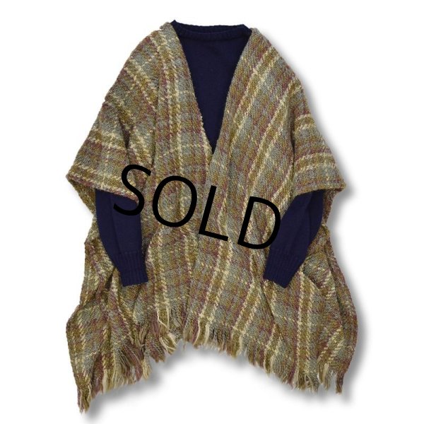 画像5: 【アイルランド製】【Boyne Valley Weavers】【チェック】【ニット】【ポンチョストール】  (5)