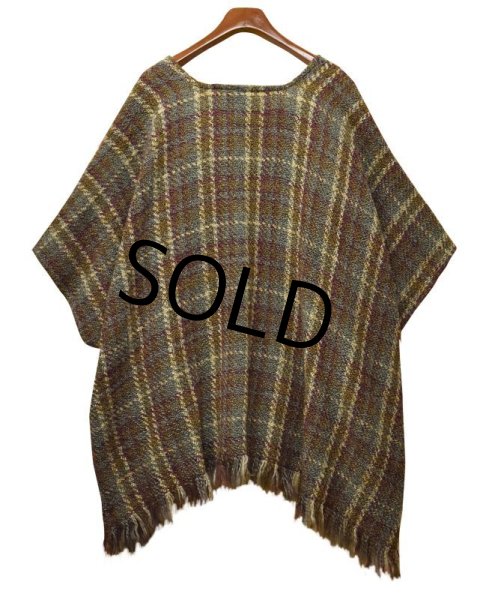 画像3: 【アイルランド製】【Boyne Valley Weavers】【チェック】【ニット】【ポンチョストール】  (3)