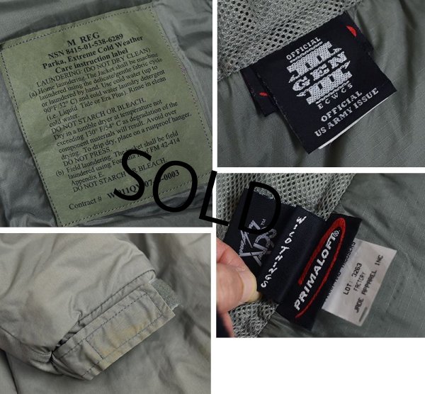 画像2: 【程度良好】米軍実物【ECWCS】【GENIII】【レベル7】【ワイルドシングス】【プリマロフトジャケット】【M-R】  (2)