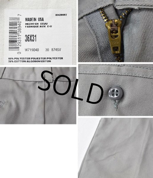 画像2: USA製【デッドストック】【ビンテージ】【ライトグレー】【ワークパンツ】【36×31】  (2)