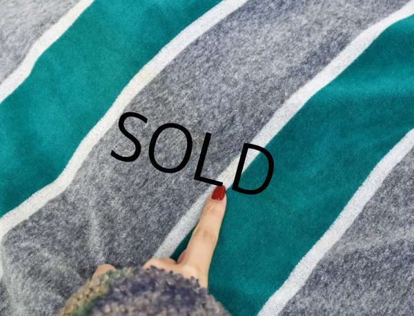 画像4: 【USA製】ビンテージ【West chester classics】緑×グレー×白【ボーダー】【ベロア風】【スウェット】【サイズＸＬ】  (4)