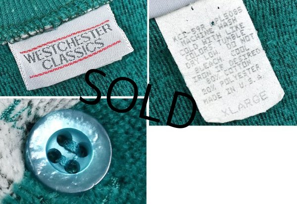 画像2: 【USA製】ビンテージ【West chester classics】緑×グレー×白【ボーダー】【ベロア風】【スウェット】【サイズＸＬ】  (2)
