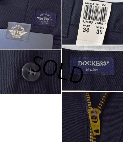 画像2: 【USA製】デッドストック【DOCKERS】ドッカーズ【紺】【relaxed khakis】ワークパンツ【34x30】  (2)