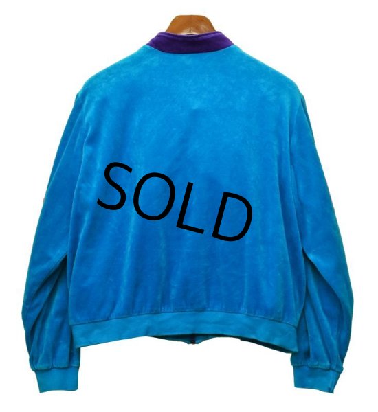 画像3: 【USA製】ビンテージ【Jantzen】ジャンセン 【エメラルド×ピンク×紫】【ベロアジャケット】ブルゾン【サイズ2X】  (3)