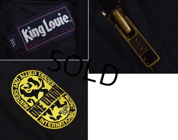 画像2: 【USA製】デッドストック【KingLouie】【黒×ベージュ】【ジップアップブルゾン】【サイズ 3XL】  (2)
