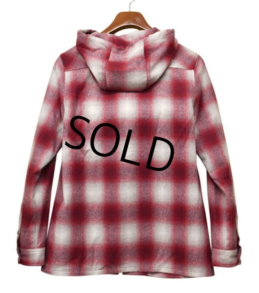 画像3: 【ビンテージ】【Pendleton】ペンドルトン【赤x白】シャドーチェック【ウールパーカー】レディース古着【レディースM】  (3)