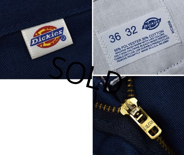 画像3: USA製【デッドストック】【ビンテージ】オールド【ディッキーズ】【Dickeis】【紺】【ワークパンツ】【36x32】  (3)