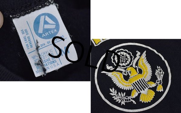 画像2: 80's【ビンテージ】【USA製】【ARTEX】黒【U.S.ARMY】【スウェット】【サイズM】  (2)