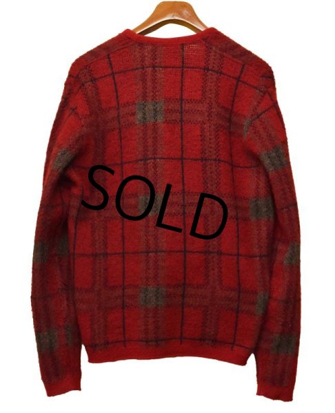画像3: USA製【ビンテージ】【ROBERT BRUCE】【ロバートブルース】赤チェック柄【モヘアカーディガン】【サイズL】  (3)
