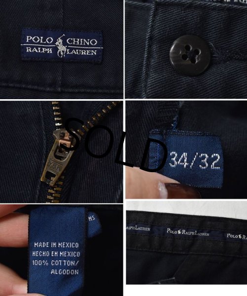 画像3: 【ラルフローレン】Ralph Lauren【黒】【２タック】【コットンパンツ】【34×32】  (3)