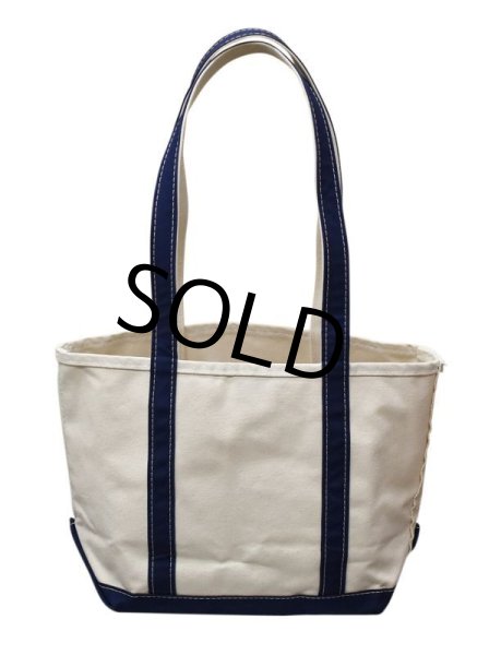 画像3: ほぼ未使用！【ビンテージ】USA製【L.L.bean】【L.L.ビーン】【キャンバス】ロングハンドル【トートバッグ】【STEEL-CON】【白×紺】  (3)