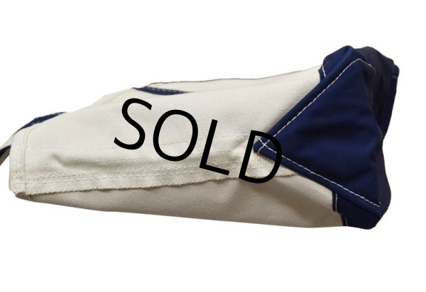 画像5: ほぼ未使用！【ビンテージ】USA製【L.L.bean】【L.L.ビーン】【キャンバス】ロングハンドル【トートバッグ】【STEEL-CON】【白×紺】  (5)