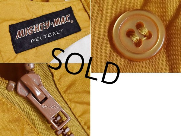 画像4: 【ビンテージ】【MIGHTY・MAC】【マイティーマック】【ゴールド・カラシ色】【折り畳み】【ナイロンジャケット】【サイズＳ】  (4)