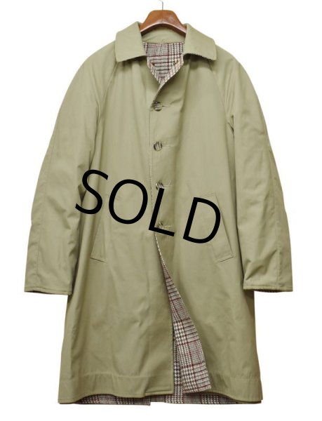 画像2: 程度良好【リバーシブル】【ベージュ】【グレンチェック】【ステンカラーコート】【サイズ４０Ｌ】  (2)