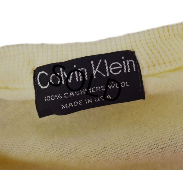 画像2: ビンテージ【カルバンクライン】【カシミア100％】生成り【Ｖネックセーター】  (2)