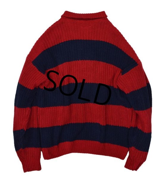 画像3: 【ビンテージ】【オールドギャップ】【GAP】【赤×紺】【襟付き】【コットンセーター】【サイズM】  (3)
