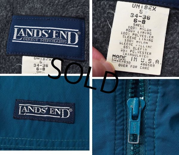 画像2: 【USA製】90's 【ビンテージ】【ランズエンド】【LANDS' END】【裏フリース】【ハーフジップジャケット】【サイズS】  (2)