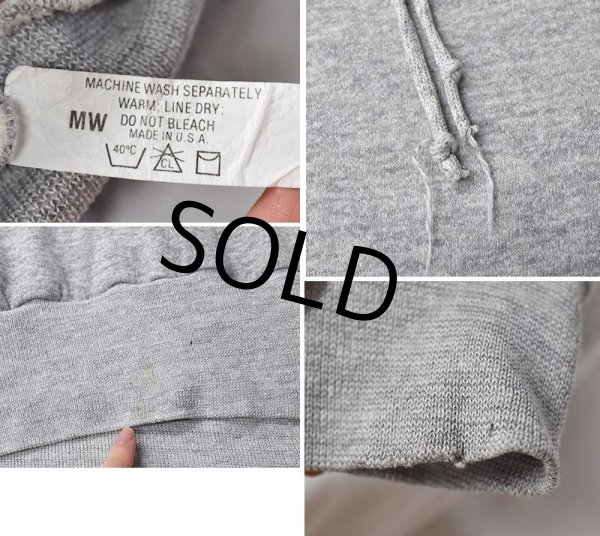 画像2: 80's【ビンテージ】【USA製】【ダブルフェイス】【裏サーマル】【グレー】【スウェットパーカー】  (2)